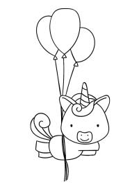 Einhorn mit Luftballons