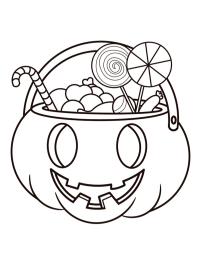 Halloween-Kürbis mit Süßigkeiten