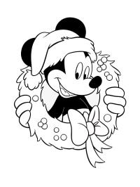 Micky Maus im Weihnachtskranz