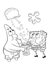 Patrick Star und SpongeBob trinken Limonade