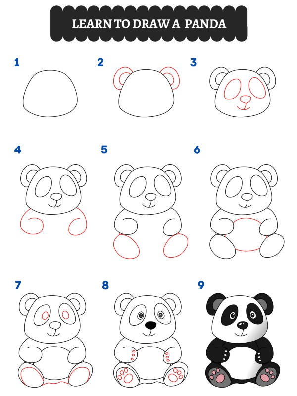 Wie zeichnet man einen Panda?