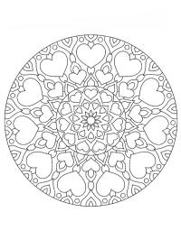 Mandala mit Herzen