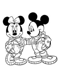 Astronauten Micky und Minnie Maus