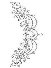 Brust-Tattoo Herz und Rosen
