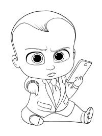 Boss-Baby mit Mobiltelefon