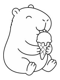 Capybara isst ein Eis