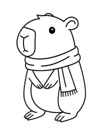 Capibara mit Winterschal