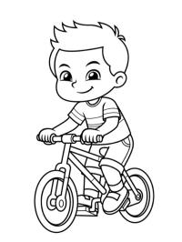 Kleiner junge fahrrad fahren