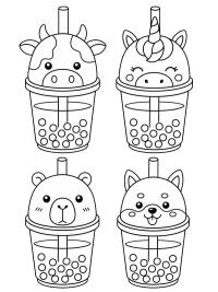 Kawaii Bubble-Tea-Becher
