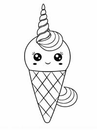 Kawaii Einhorn-Eis