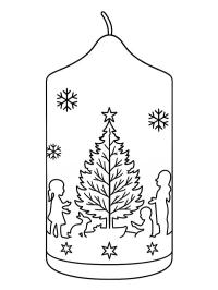 Weihnachtskerze mit Weihnachtsbaum
