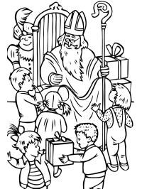 Kinder mit dem heiligen Nikolaus