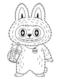 Labubu trinkt Boba
