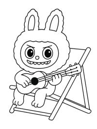 Labubu spielt Gitarre