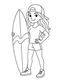 Mädchen mit Surfbrett