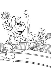 Minnie und Daisy spielen Tennis