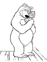 Mischka der Bär umarmt Mascha