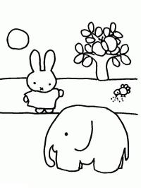 Miffy bei den Elefant