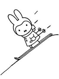 Miffy beim Wintersport