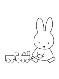 Miffy zieht eine Spielzeugeisenbahn