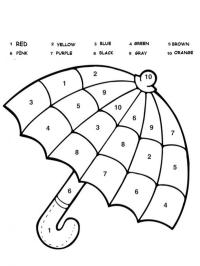 Regenschirm-Malen nach Zahlen