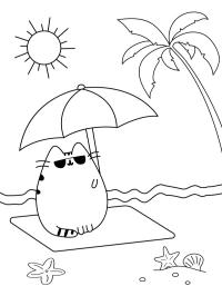 Pusheen am Strand