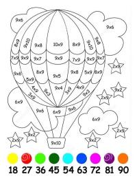 Mathe Ausmalbild Heißluftballon