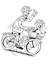 Samson und Gert auf dem Fahrrad