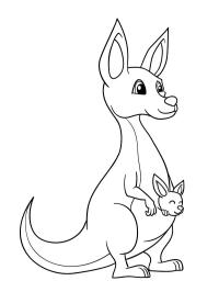 Niedliches Känguru mit Baby