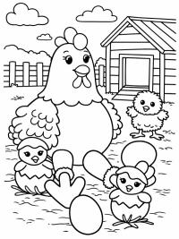 Niedliches Huhn mit K&uuml;ken