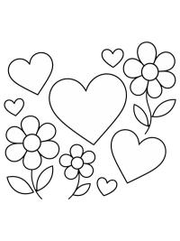 Einfache Herzen und Blumen