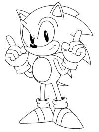 Sonic streckt seine Finger hoch
