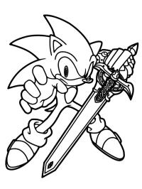 Sonic mit einem schwarzen Caliburn