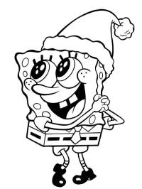 Spongebob mit Weihnachtsmütze