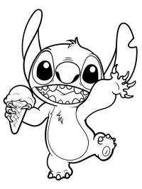 Stitch isst ein Eis