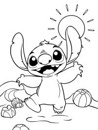 Stitch am Strand