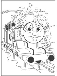 Waschen von Thomas dem Zug