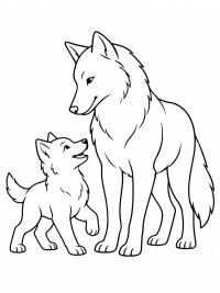 Wolf und Welpe