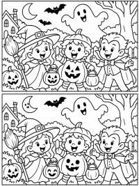Halloween Finde die 5 Unterschiede