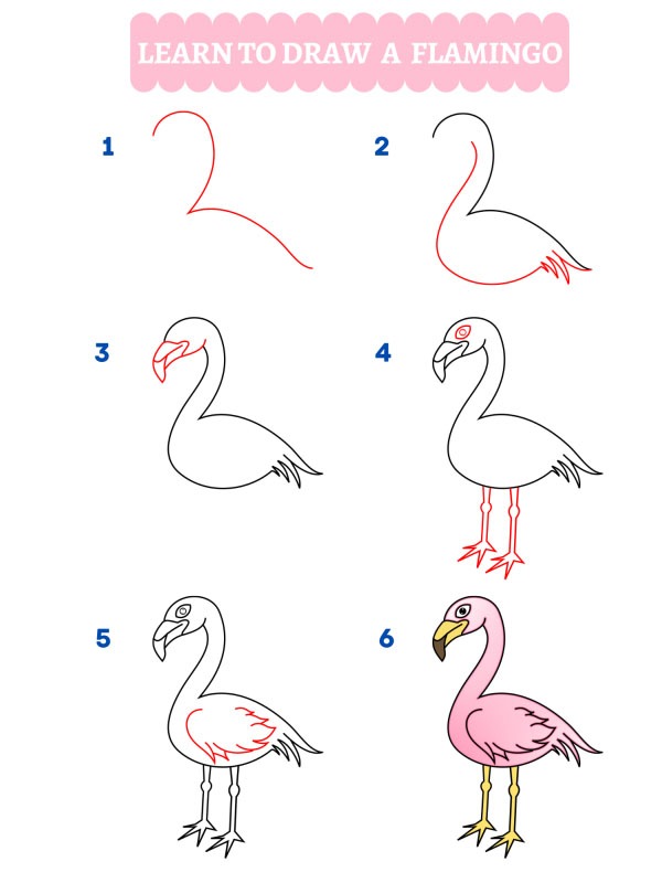 Wie zeichnet man ein Flamingo