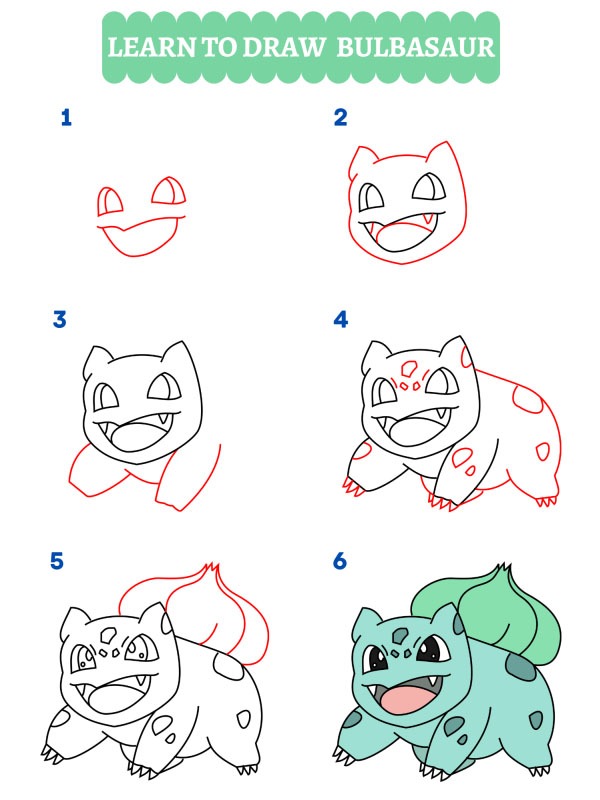 Wie zeichnet man Bisasam (Pokemon)