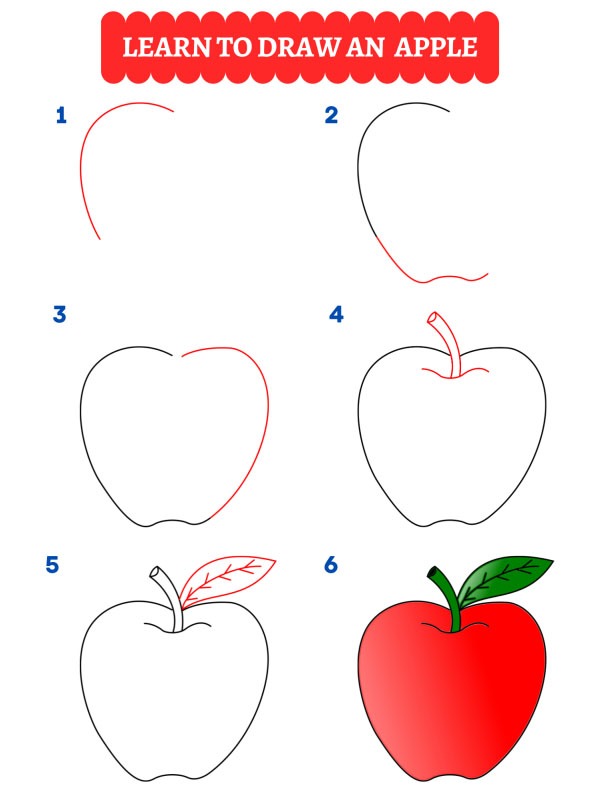 Wie zeichne ich einen Apfel