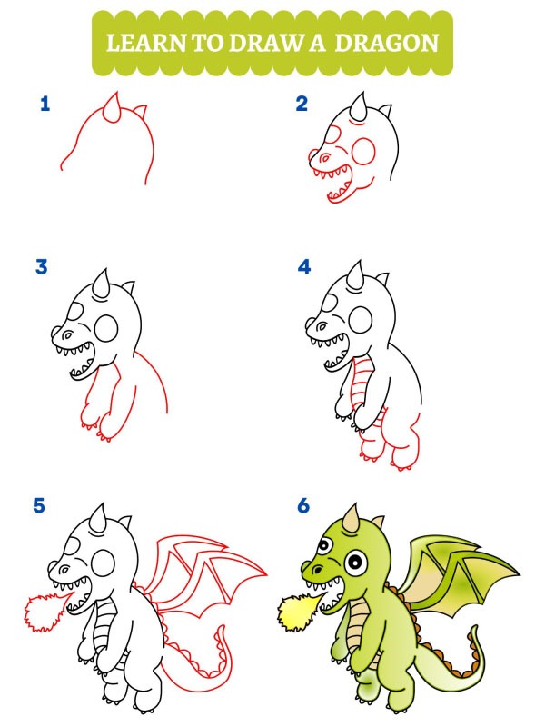Wie zeichnet man einen Drachen