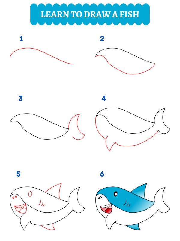 Wie zeichne ich einen Hai