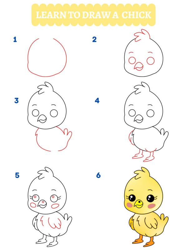 Wie zeichnet man ein Küken