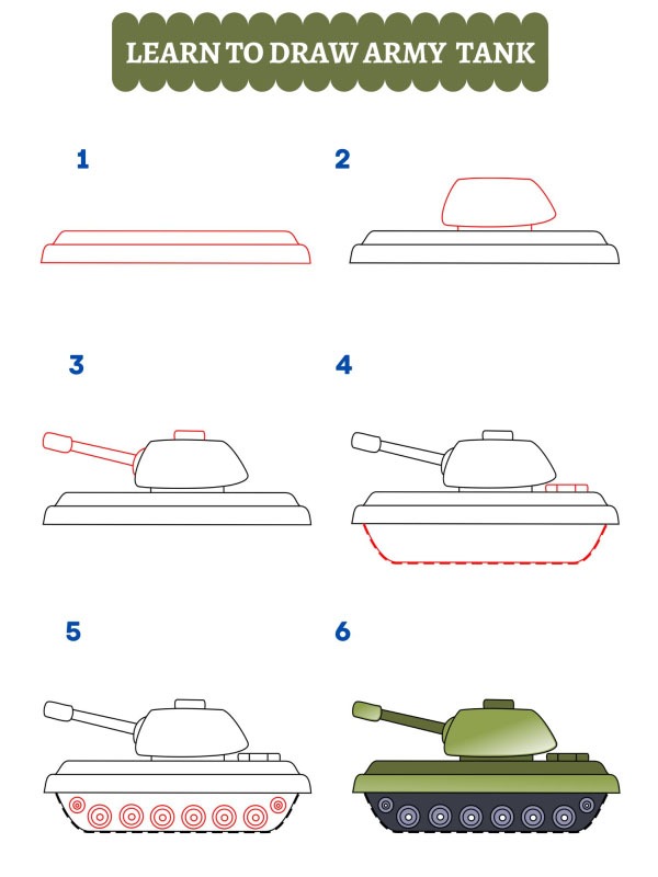 Wie zeichnet man einen Panzer?