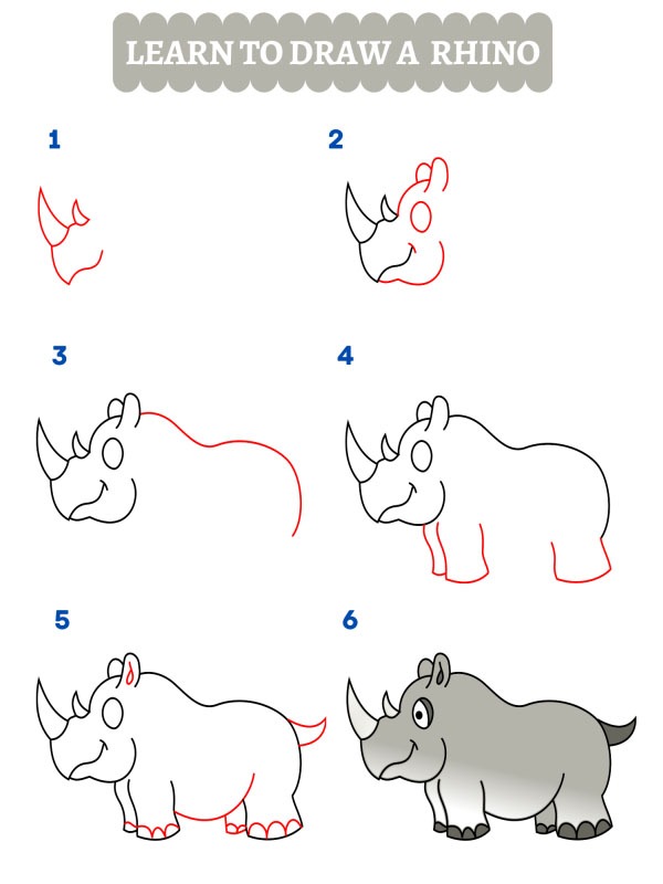 Wie zeichnet man ein Nashorn