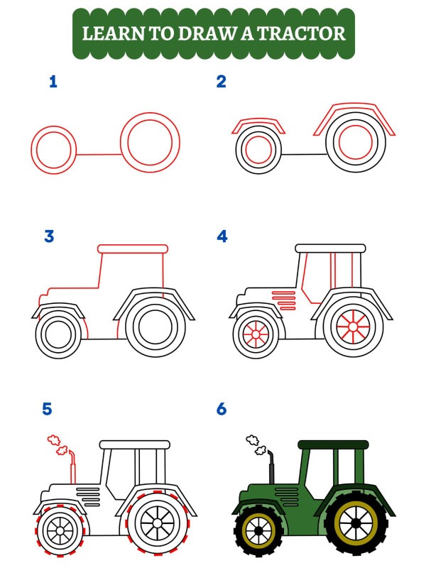 Wie zeichnet man einen Traktor