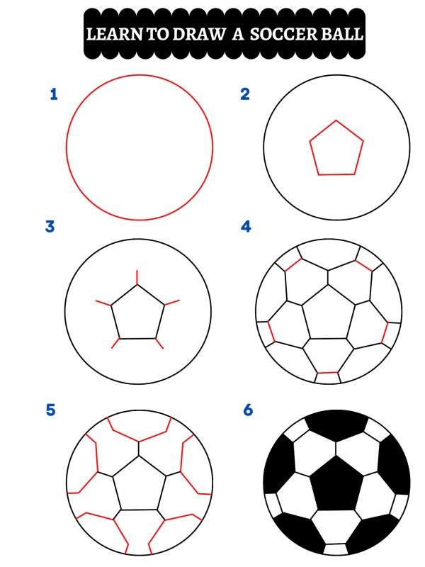 Wie zeichnet man einen Fußball?