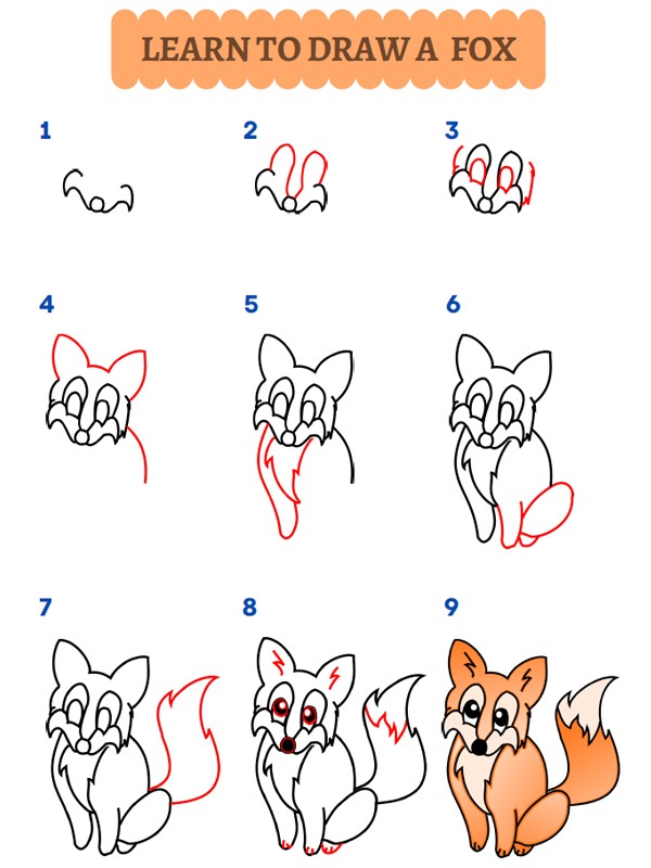Fuchs zeichnen lernen